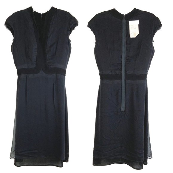 Vintage Badgley Mischka Black Tiered Ruffle Cocktail Party Dress Size 6 - Picture 14 of 16